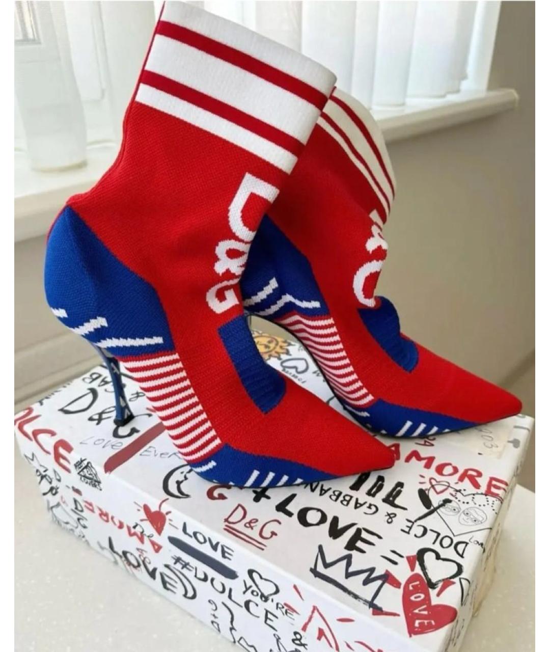 DOLCE&GABBANA Красные кожаные туфли, фото 7