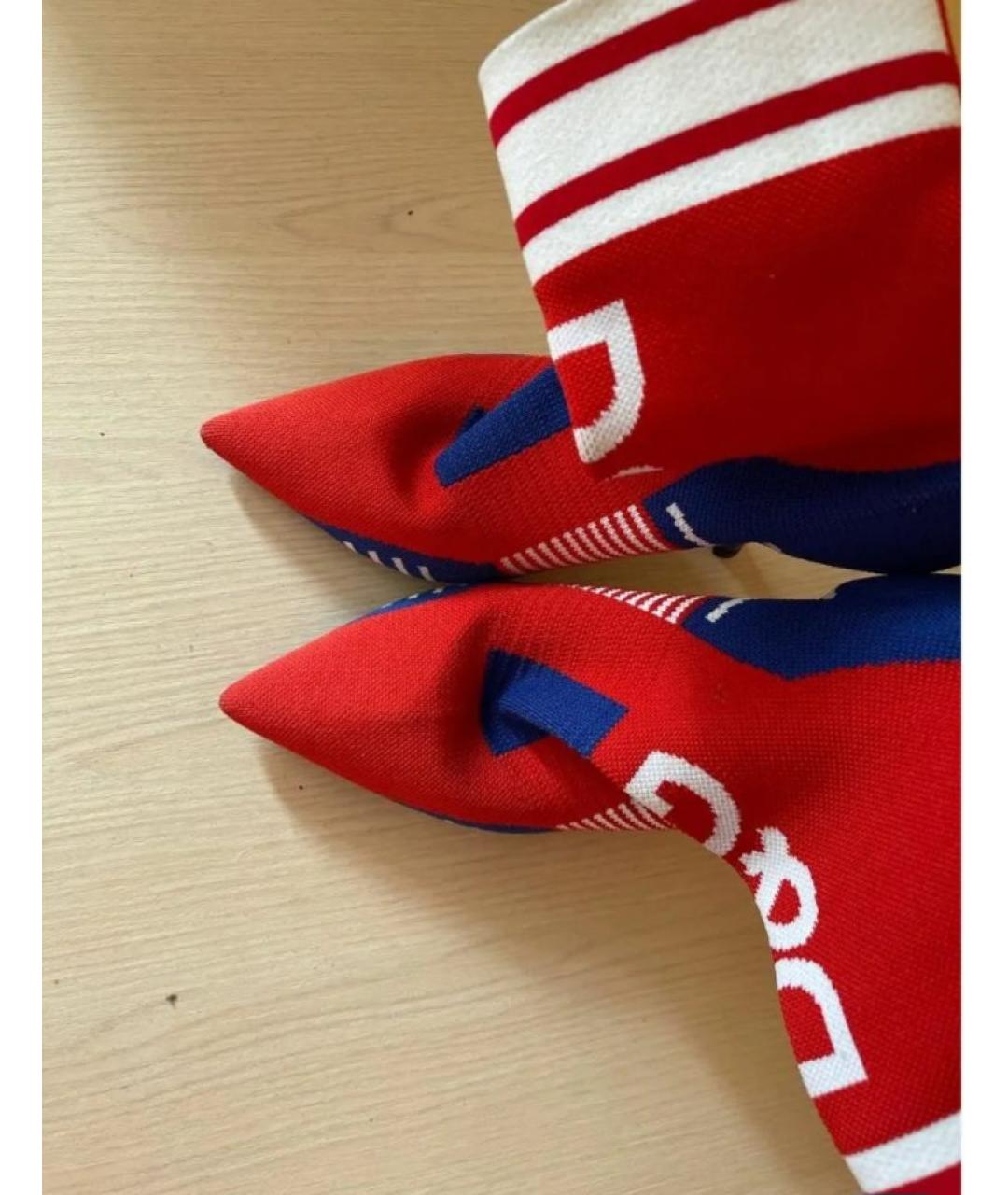 DOLCE&GABBANA Красные кожаные туфли, фото 2