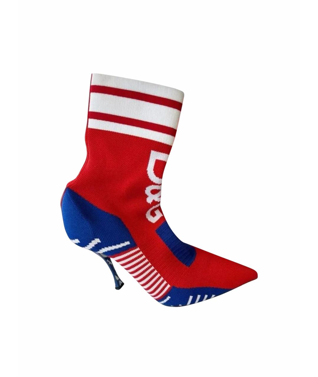 DOLCE&GABBANA Красные кожаные туфли, фото 1