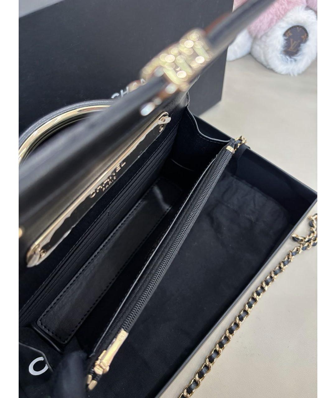 CHANEL Черная кожаная сумка через плечо, фото 6