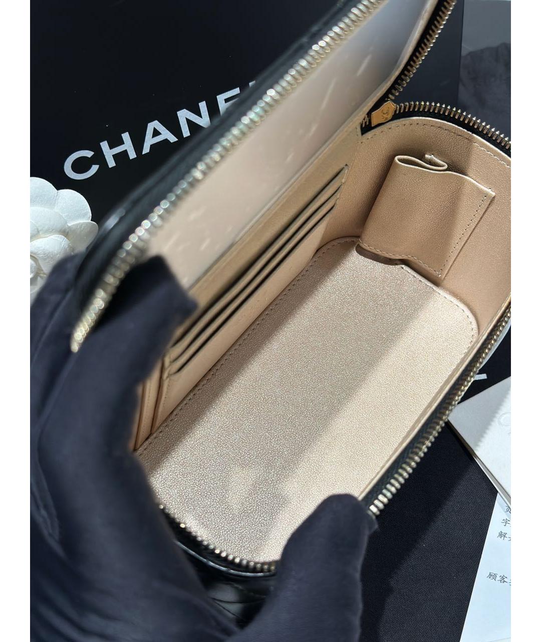 CHANEL Черная кожаная сумка через плечо, фото 8