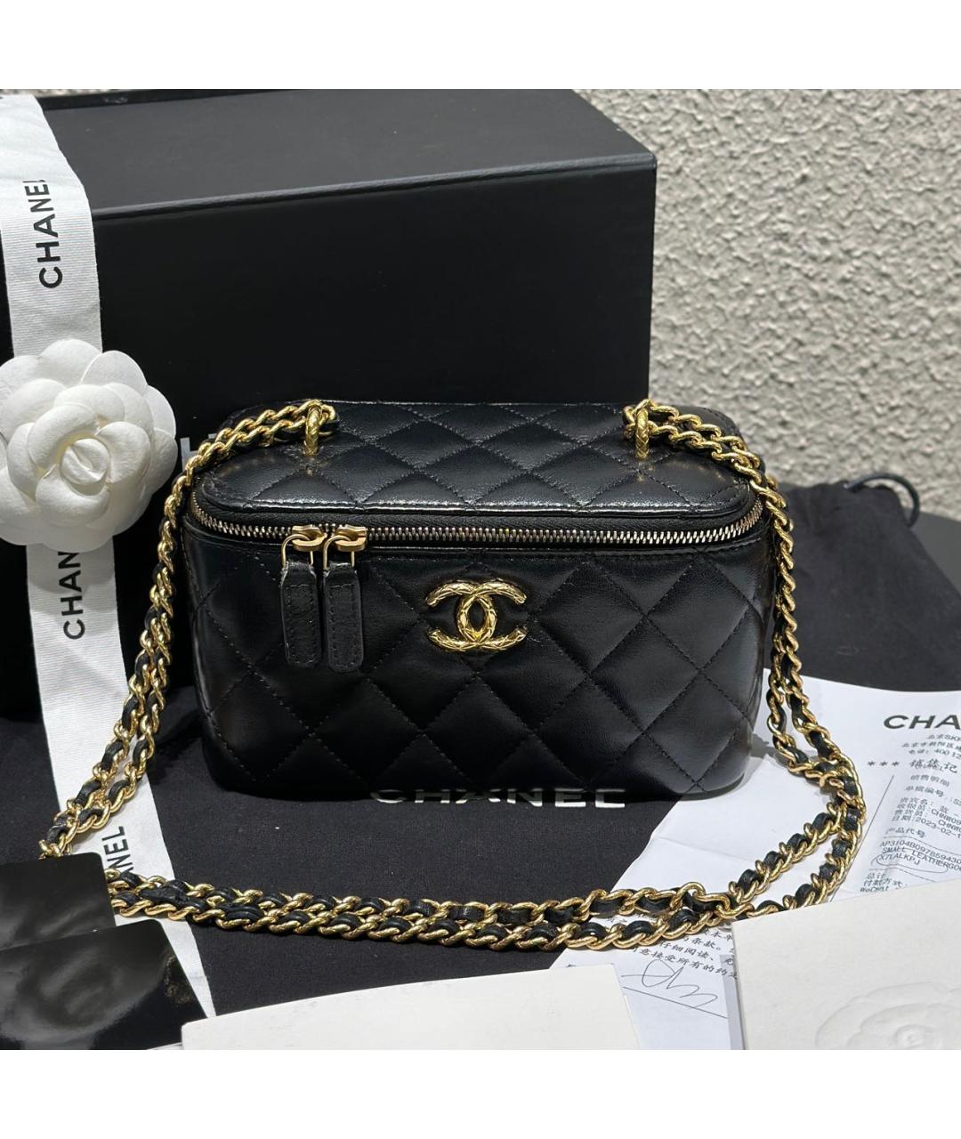 CHANEL Черная кожаная сумка через плечо, фото 9