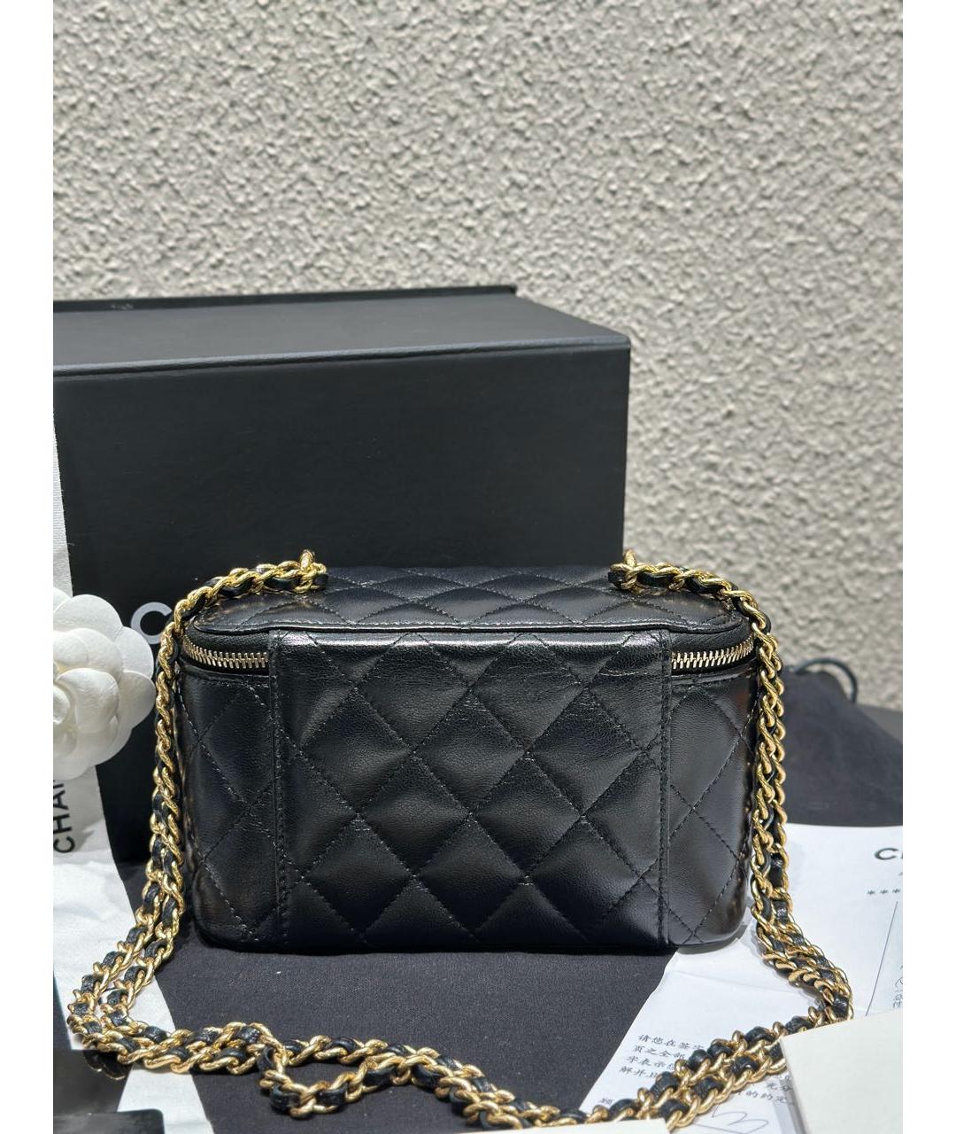 CHANEL Черная кожаная сумка через плечо, фото 6