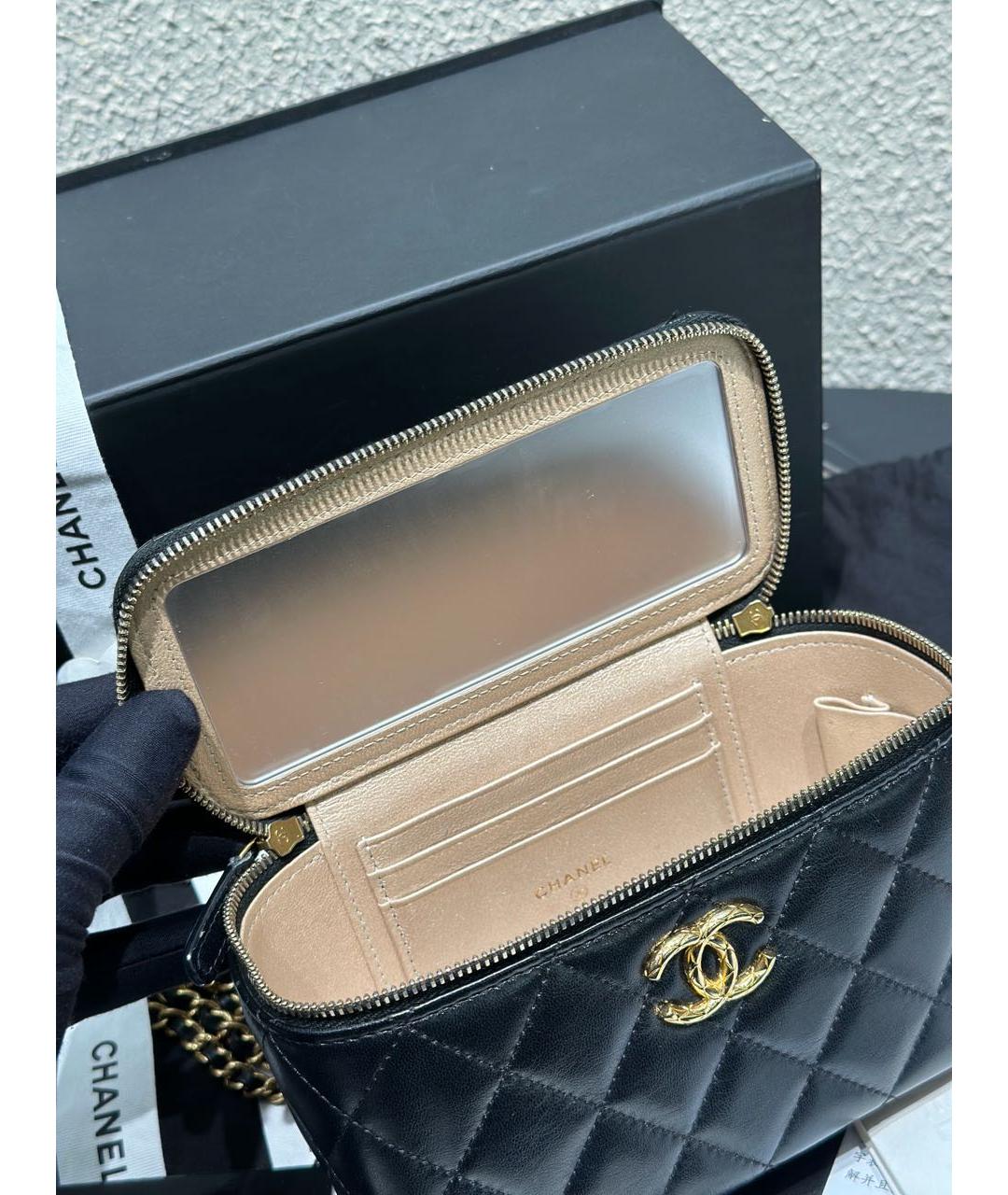 CHANEL Черная кожаная сумка через плечо, фото 7