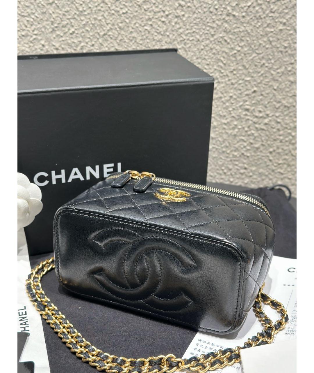 CHANEL Черная кожаная сумка через плечо, фото 4