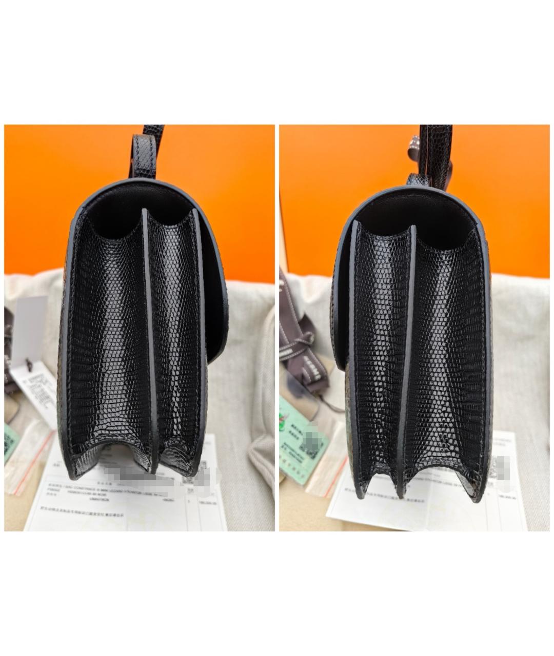 HERMES Черная сумка через плечо из экзотической кожи, фото 3