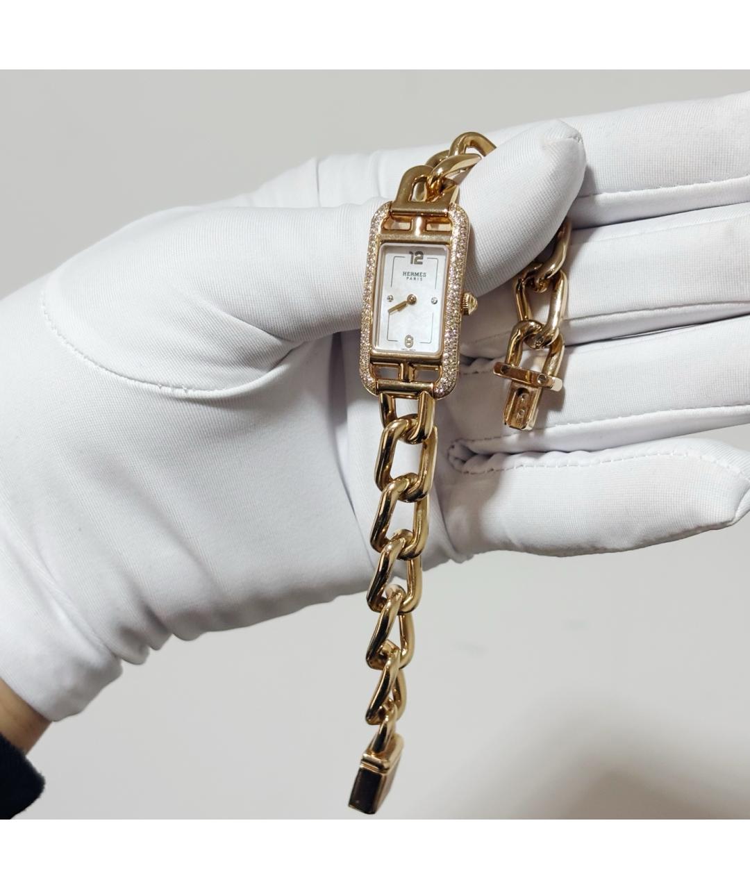HERMES Белые жемчужные часы, фото 4