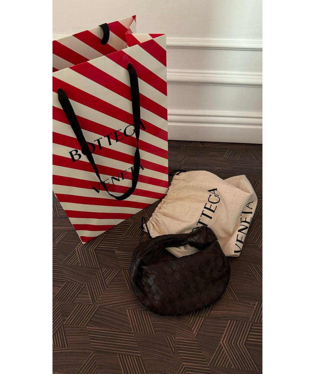 BOTTEGA VENETA Коричневая кожаная сумка с короткими ручками, фото 2