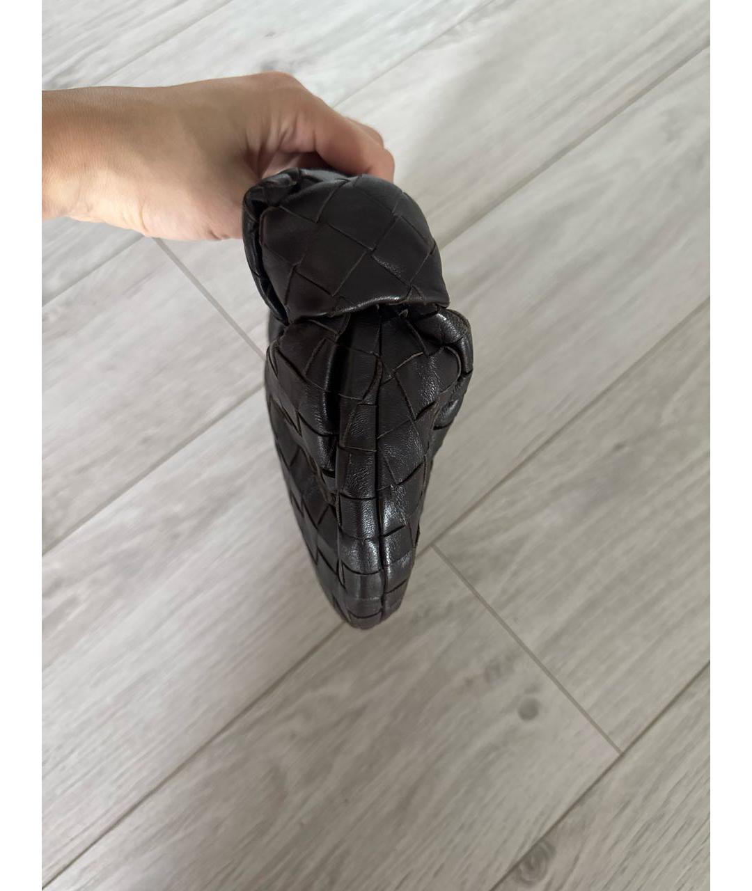 BOTTEGA VENETA Коричневая кожаная сумка с короткими ручками, фото 5