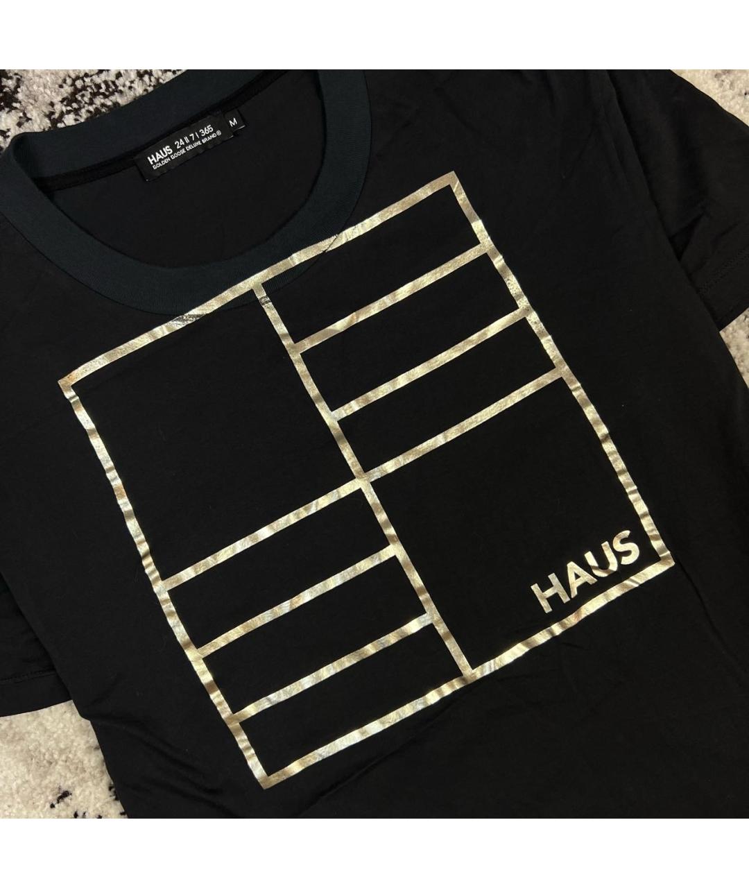 GOLDEN GOOSE DELUXE BRAND Черная хлопковая футболка, фото 2