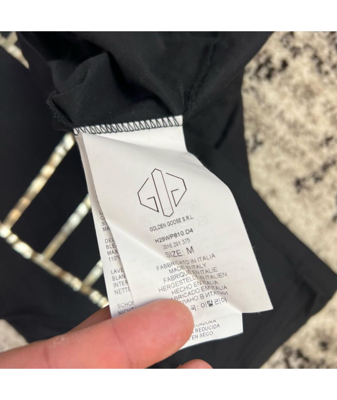 GOLDEN GOOSE DELUXE BRAND Черная хлопковая футболка, фото 4