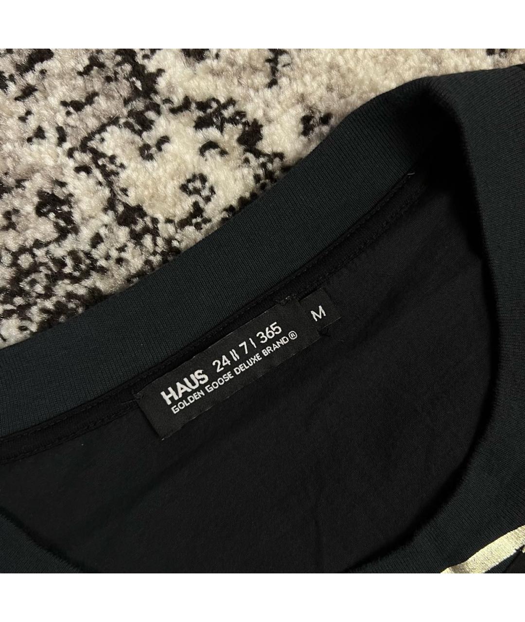 GOLDEN GOOSE DELUXE BRAND Черная хлопковая футболка, фото 3