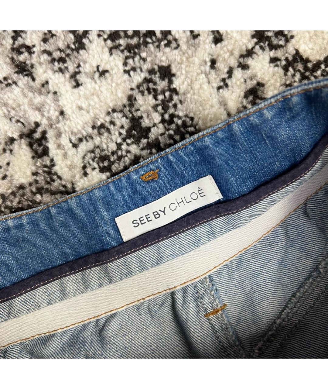 SEE BY CHLOE Голубые хлопковые шорты, фото 6