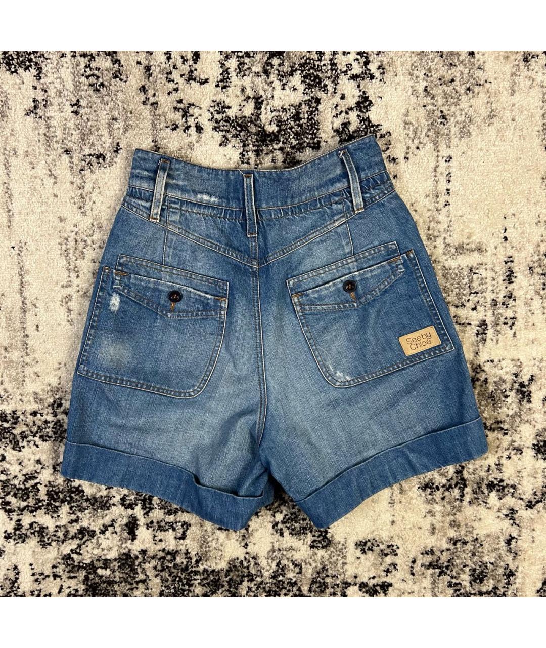 SEE BY CHLOE Голубые хлопковые шорты, фото 9