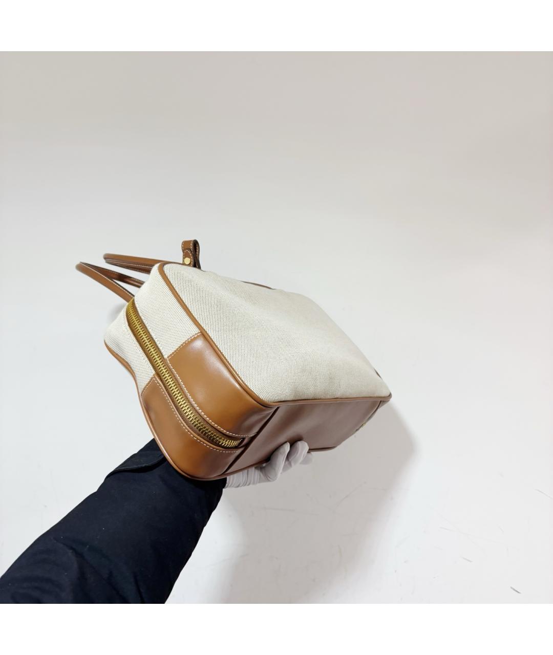 MIU MIU Бежевая деним сумка с короткими ручками, фото 4