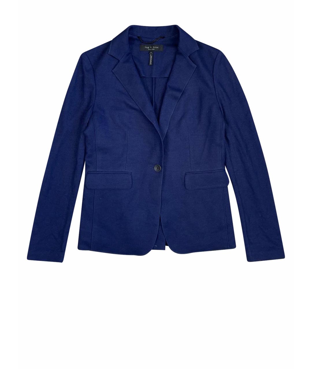 RAG & BONE Темно-синий шерстяной жакет/пиджак, фото 1