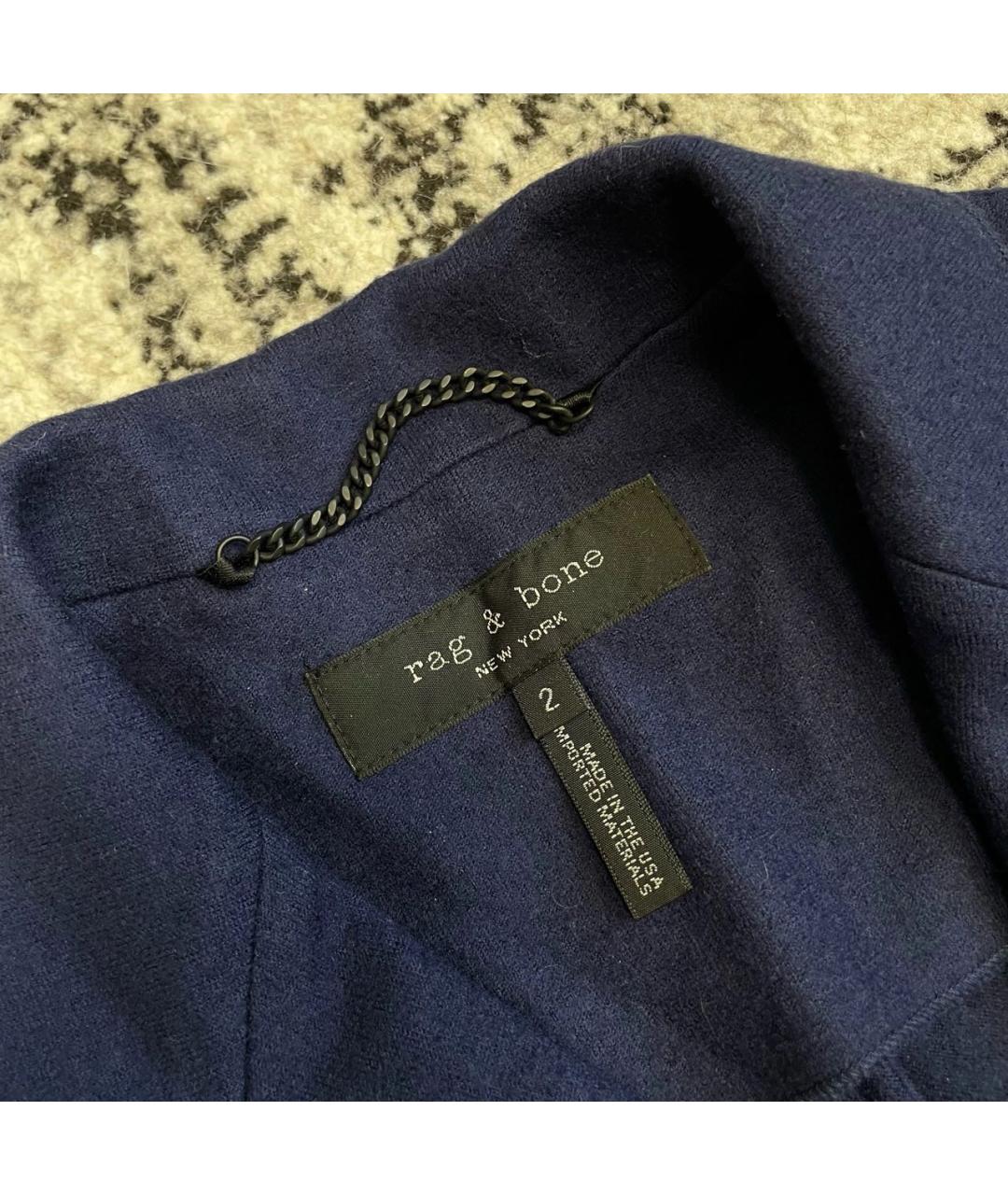 RAG & BONE Темно-синий шерстяной жакет/пиджак, фото 5