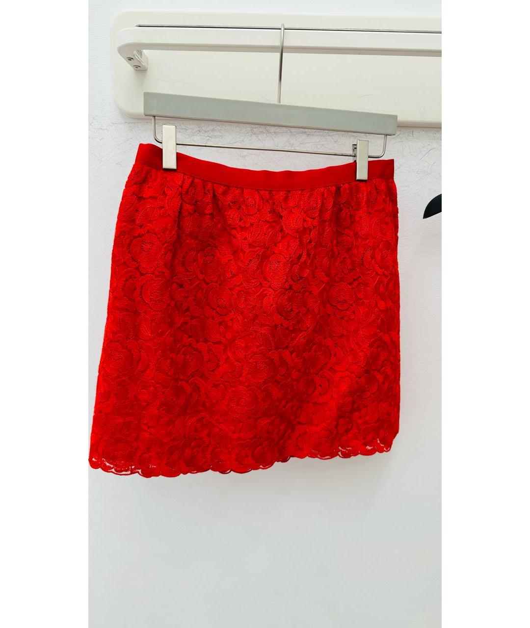 GUCCI Красная вискозная юбка мини, фото 2