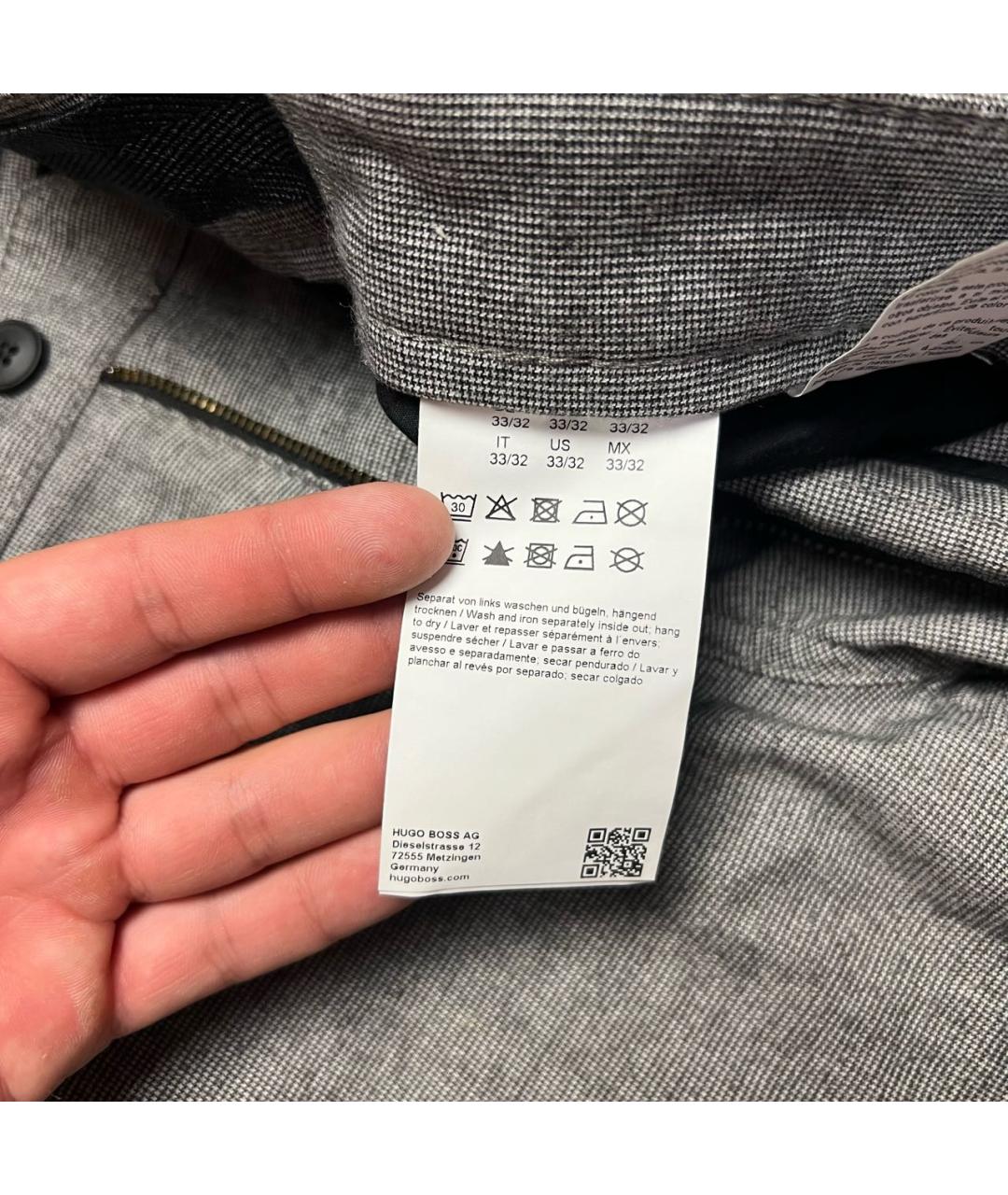HUGO BOSS Серые повседневные брюки, фото 7