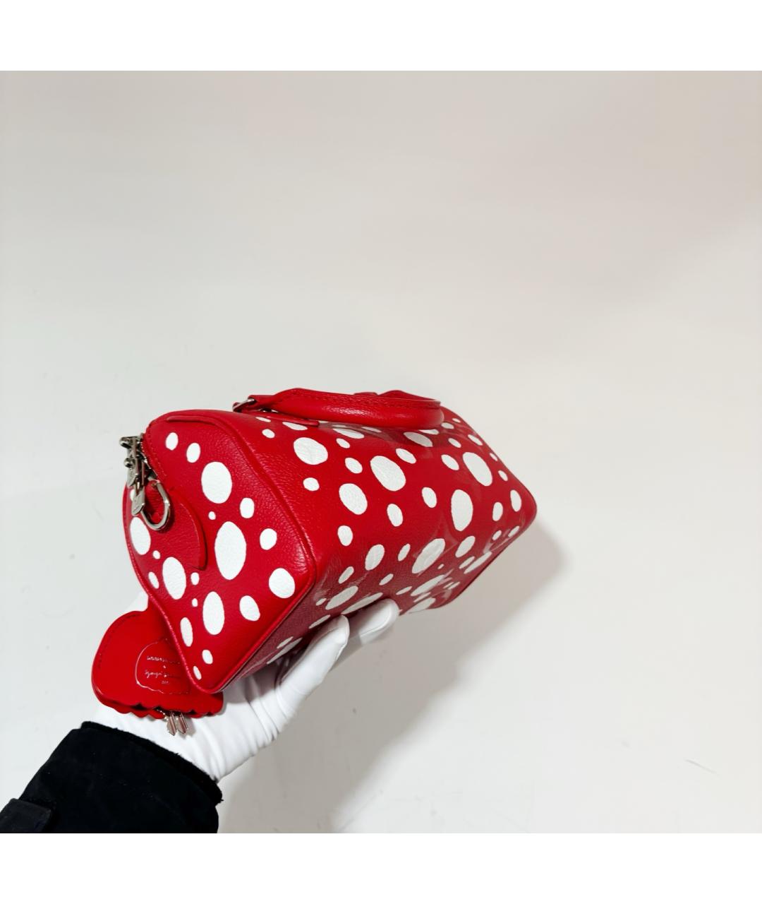 LOUIS VUITTON Красная кожаная сумка с короткими ручками, фото 3