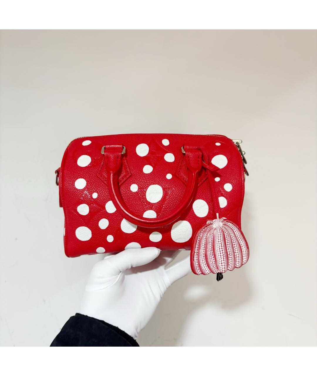 LOUIS VUITTON Красная кожаная сумка с короткими ручками, фото 8