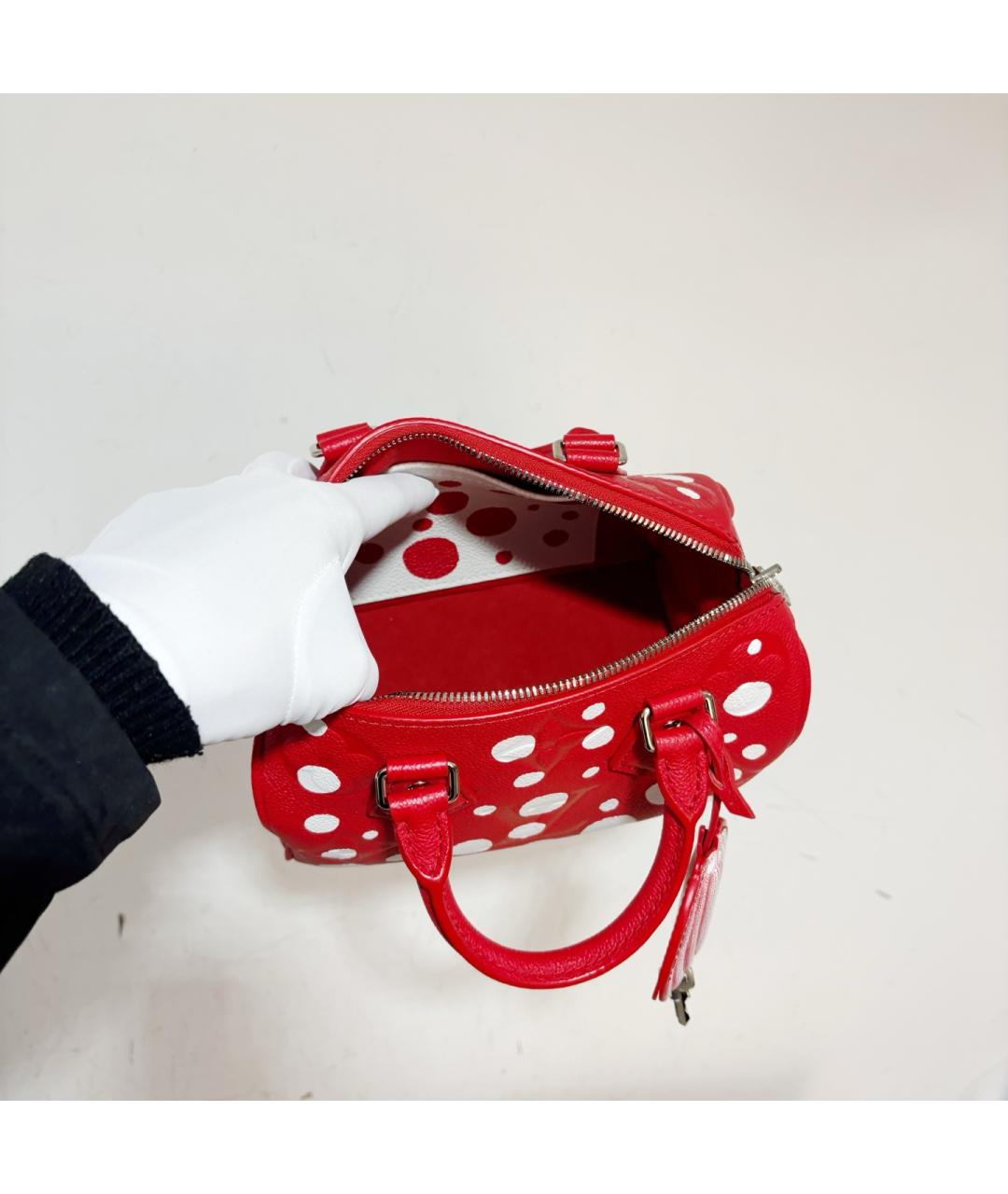 LOUIS VUITTON Красная кожаная сумка с короткими ручками, фото 4