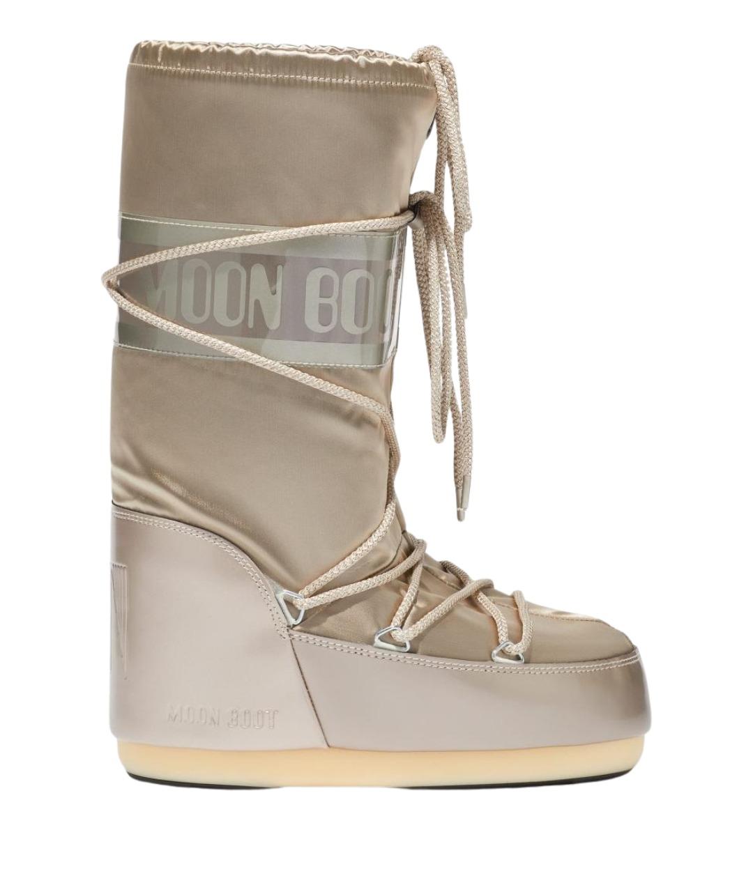 MOON BOOT Бежевые синтетические сапоги, фото 1