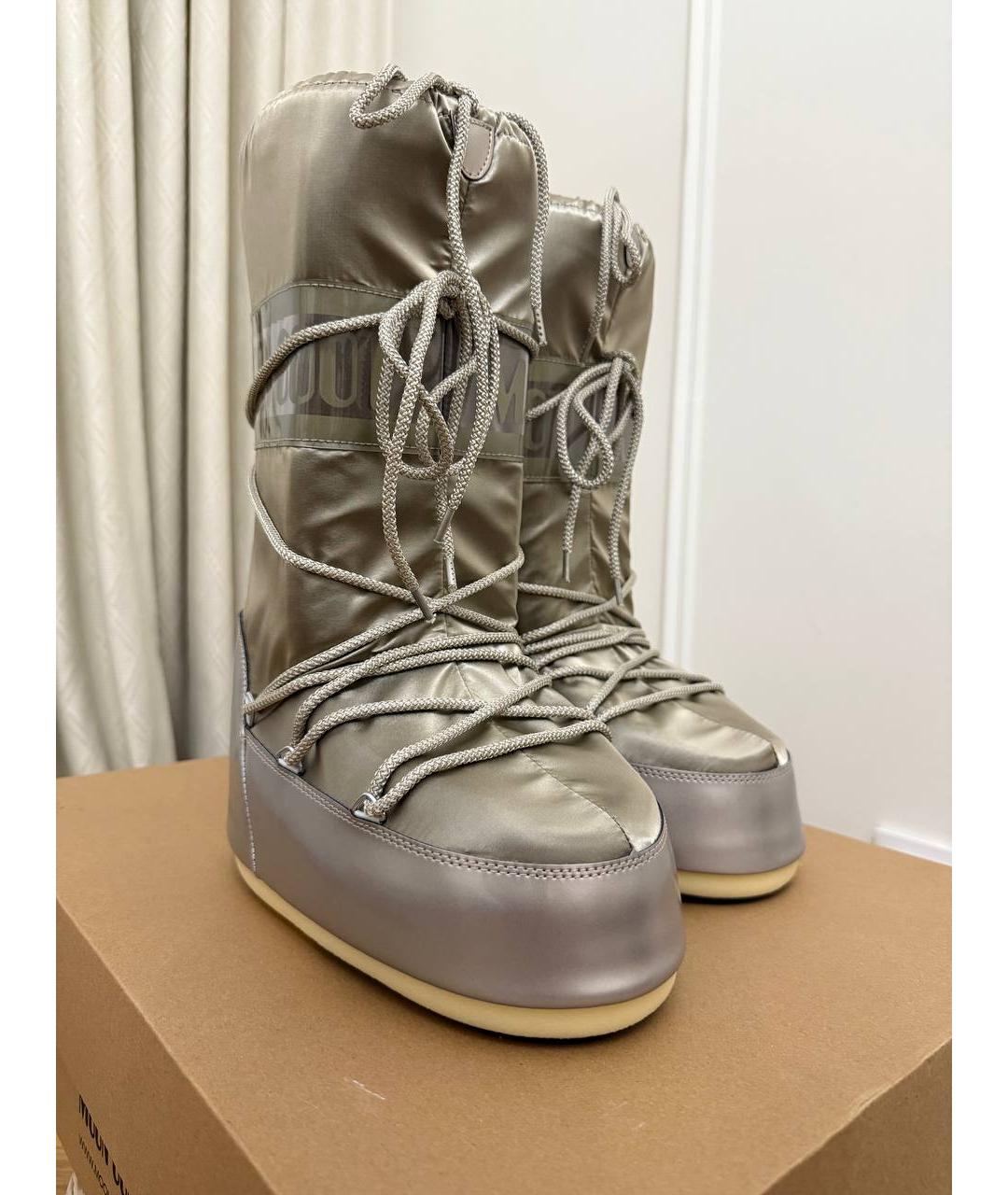 MOON BOOT Бежевые синтетические сапоги, фото 4