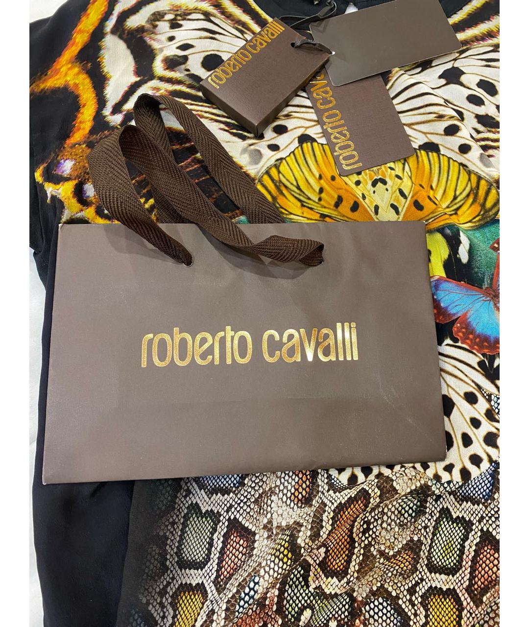 ROBERTO CAVALLI Черная хлопковая футболка, фото 5