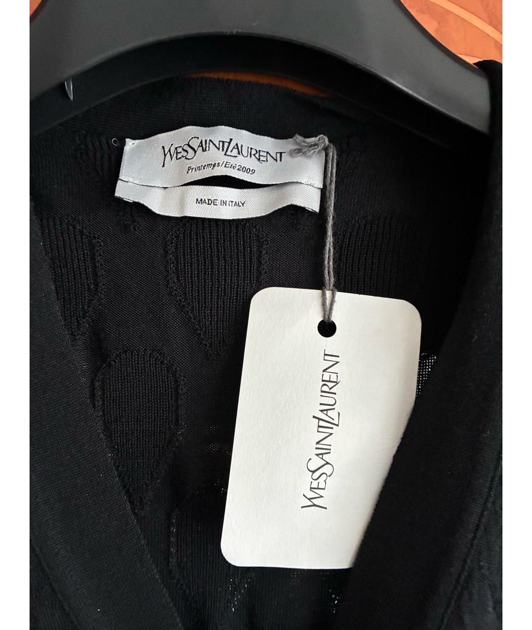 SAINT LAURENT Черный шерстяной кардиган, фото 3
