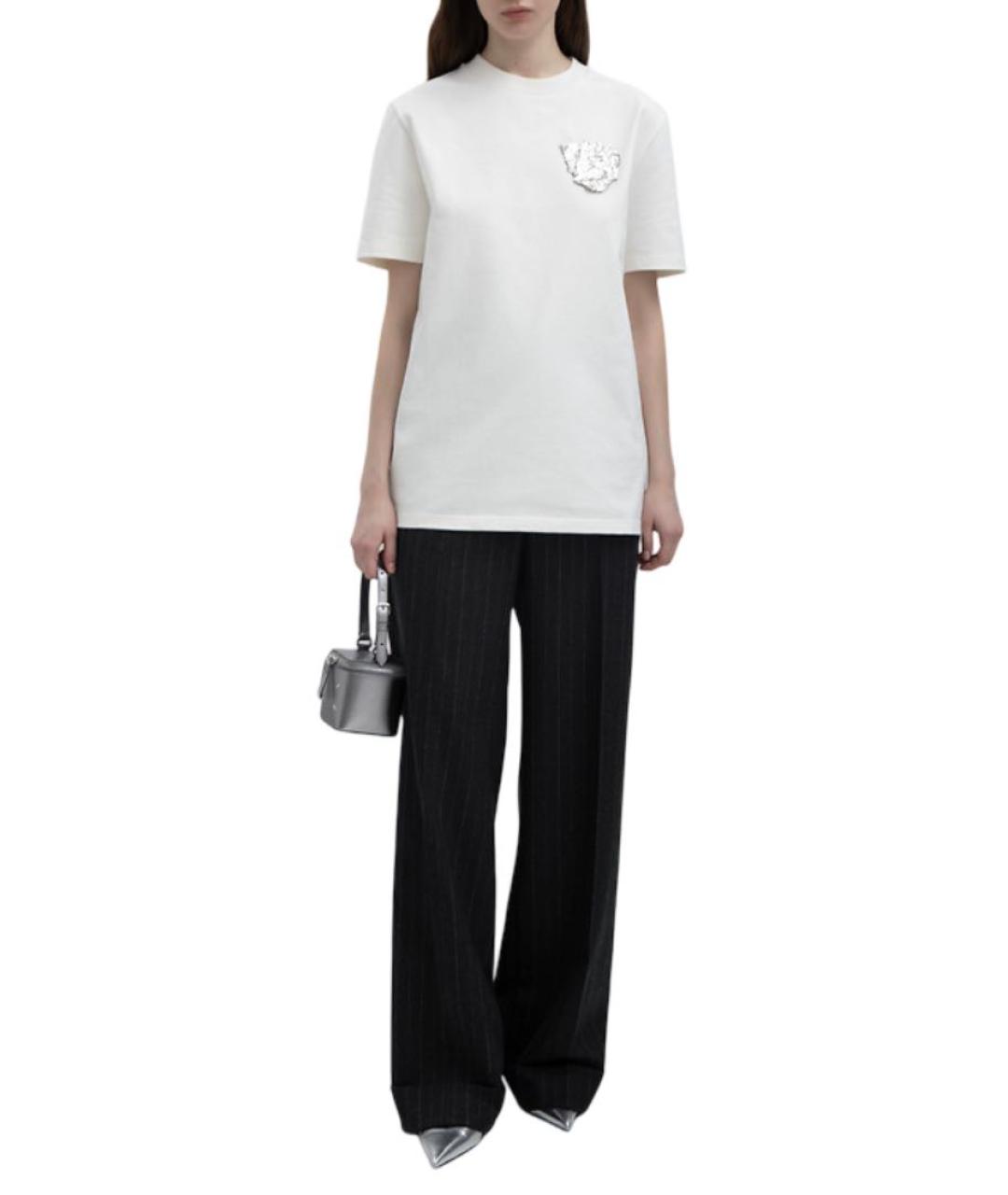 JIL SANDER Бежевая хлопковая футболка, фото 4