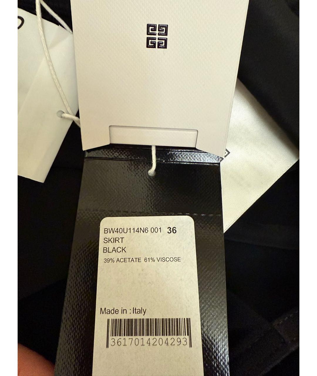 GIVENCHY Черная вискозная юбка мини, фото 3