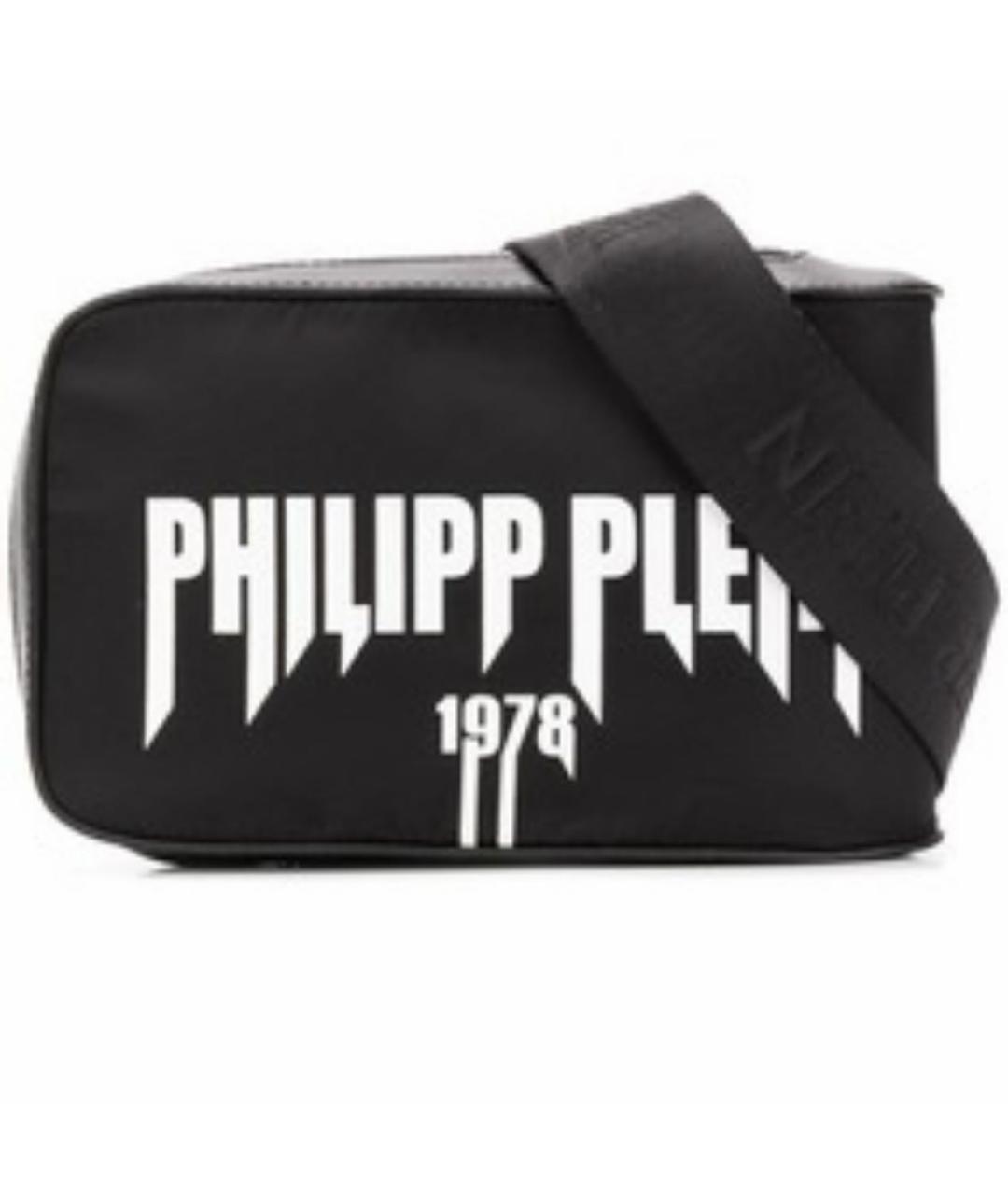 PHILIPP PLEIN Черная тканевая поясная сумка, фото 1