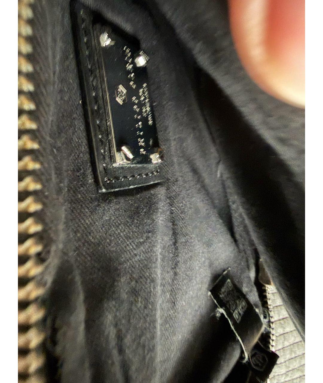 PHILIPP PLEIN Черная тканевая поясная сумка, фото 6