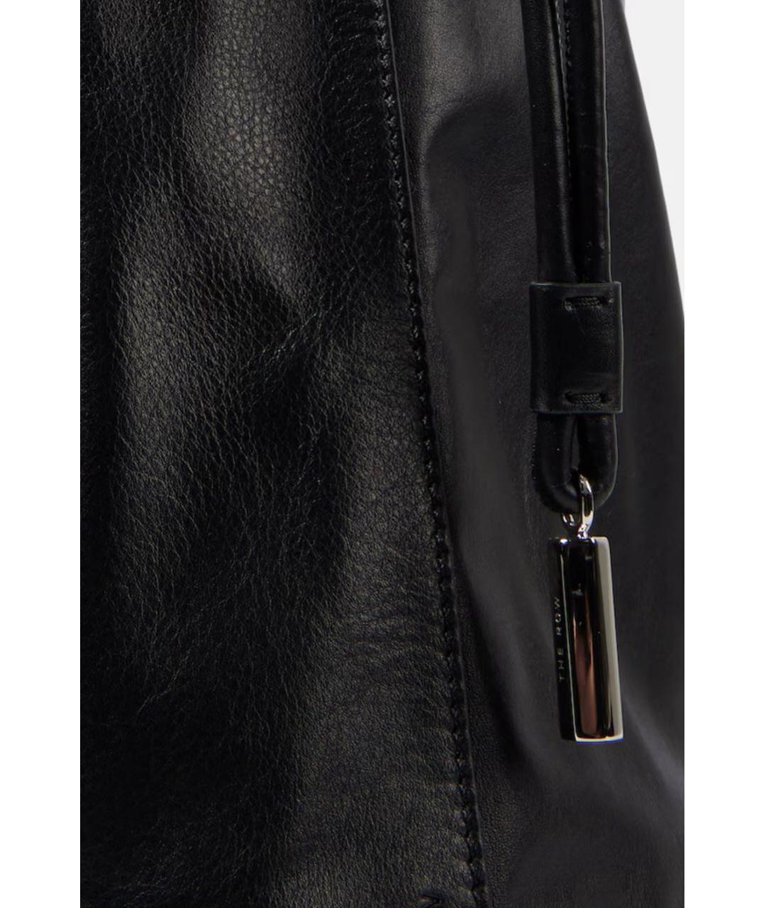 THE ROW Черная кожаная сумка с короткими ручками, фото 5