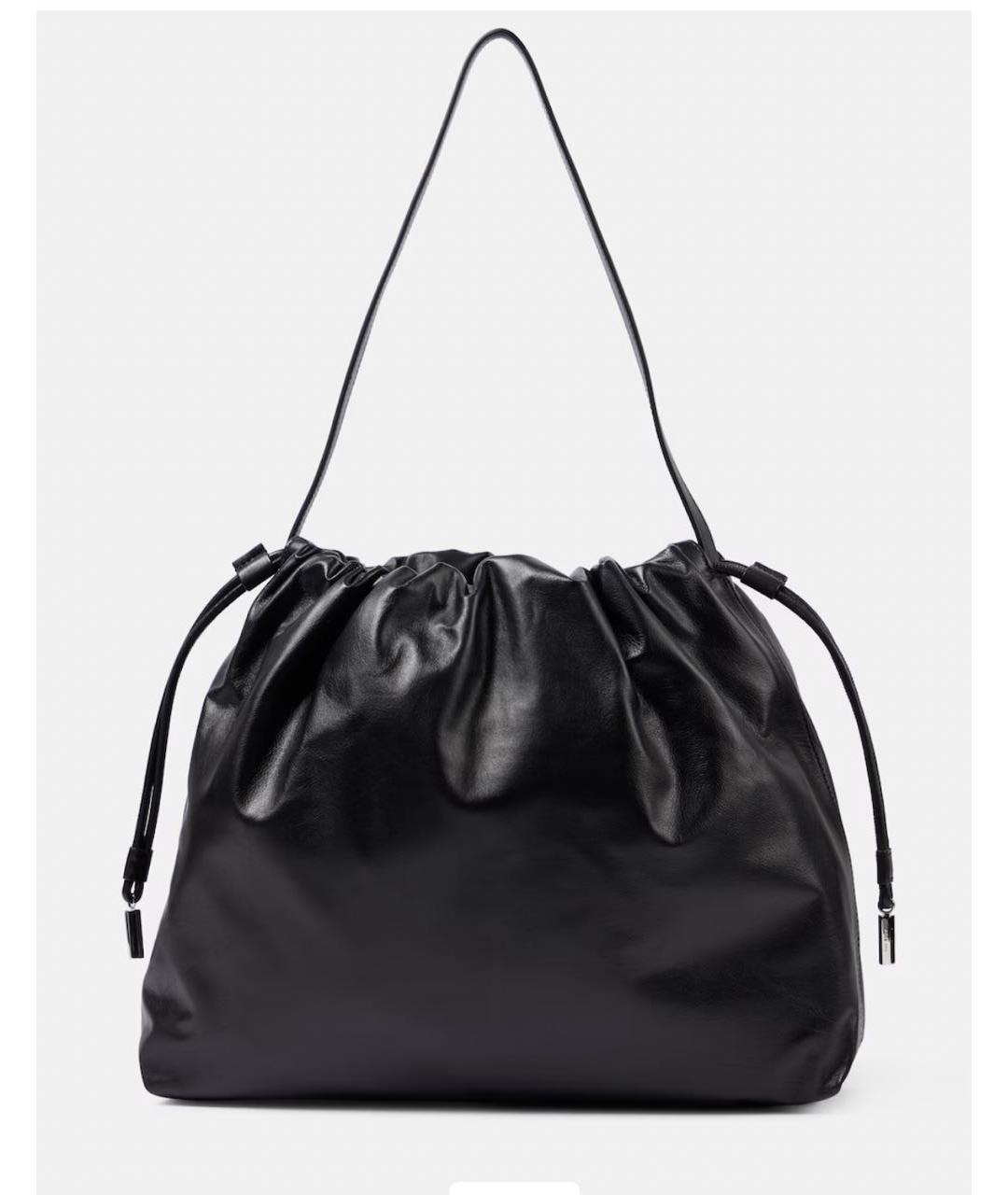 THE ROW Черная кожаная сумка с короткими ручками, фото 9