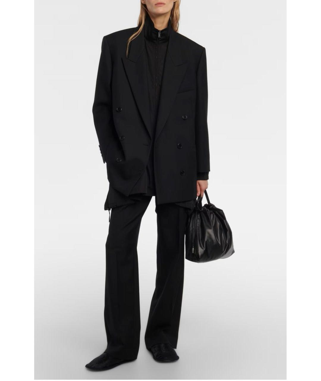 THE ROW Черная кожаная сумка с короткими ручками, фото 3