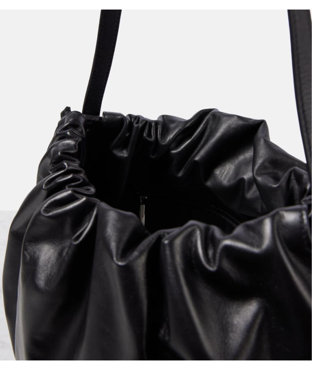 THE ROW Черная кожаная сумка с короткими ручками, фото 6