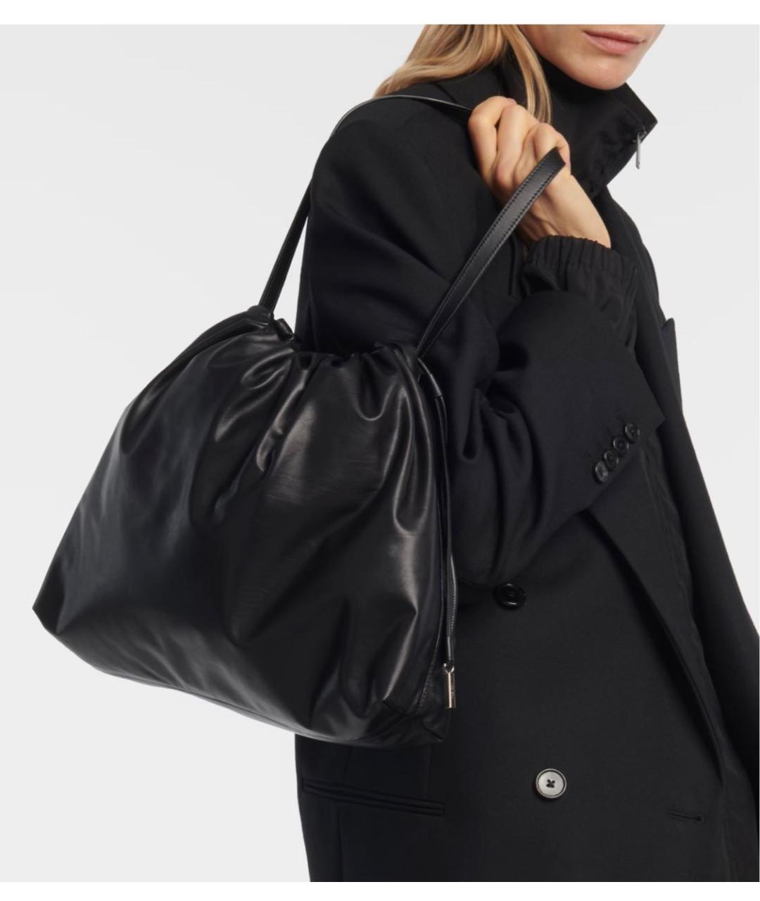 THE ROW Черная кожаная сумка с короткими ручками, фото 2