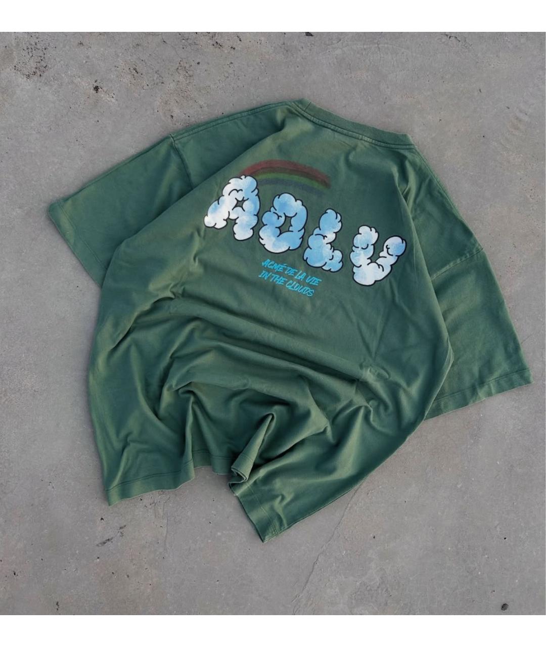 ACNE STUDIOS Зеленая хлопковая футболка, фото 3