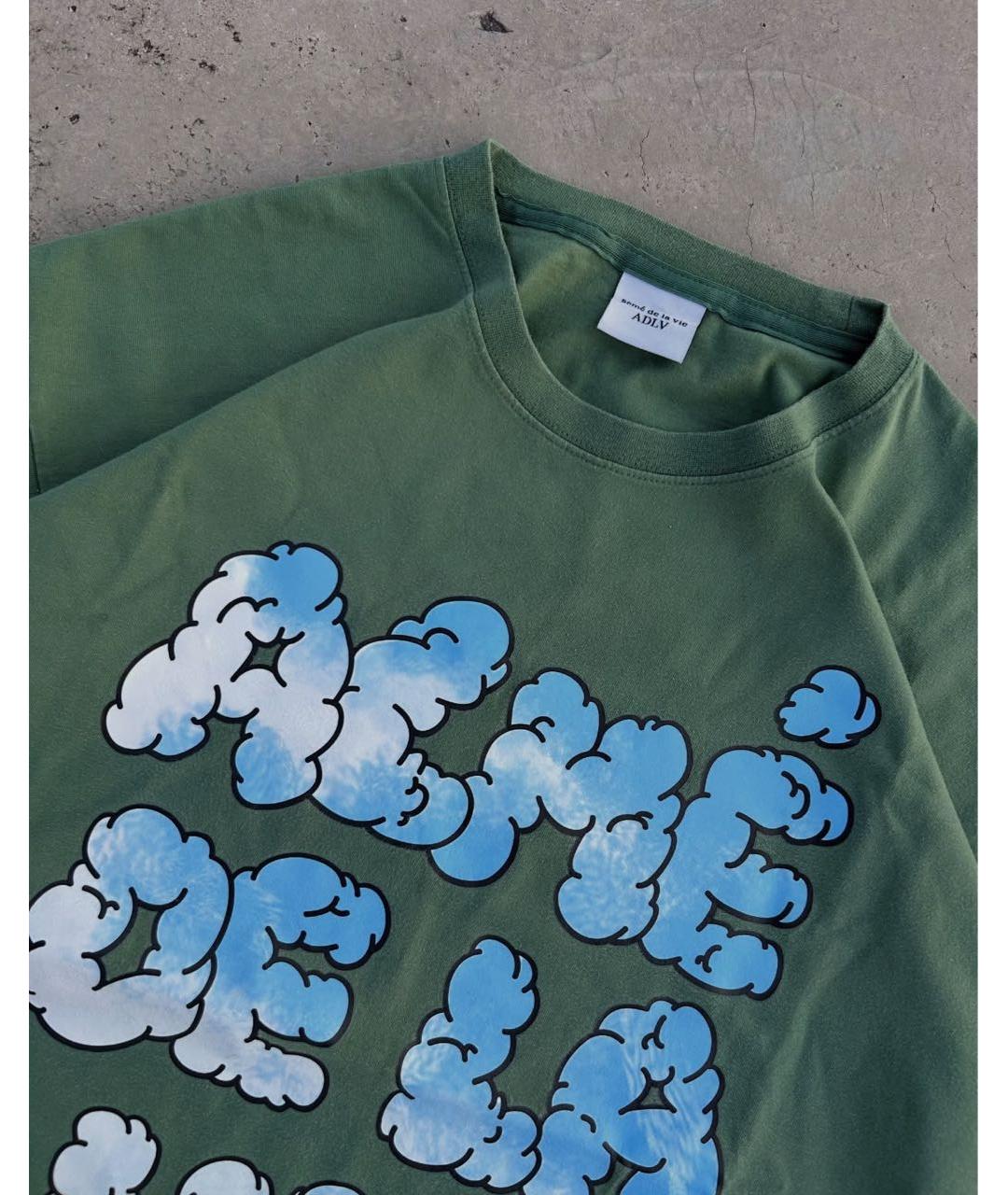 ACNE STUDIOS Зеленая хлопковая футболка, фото 2