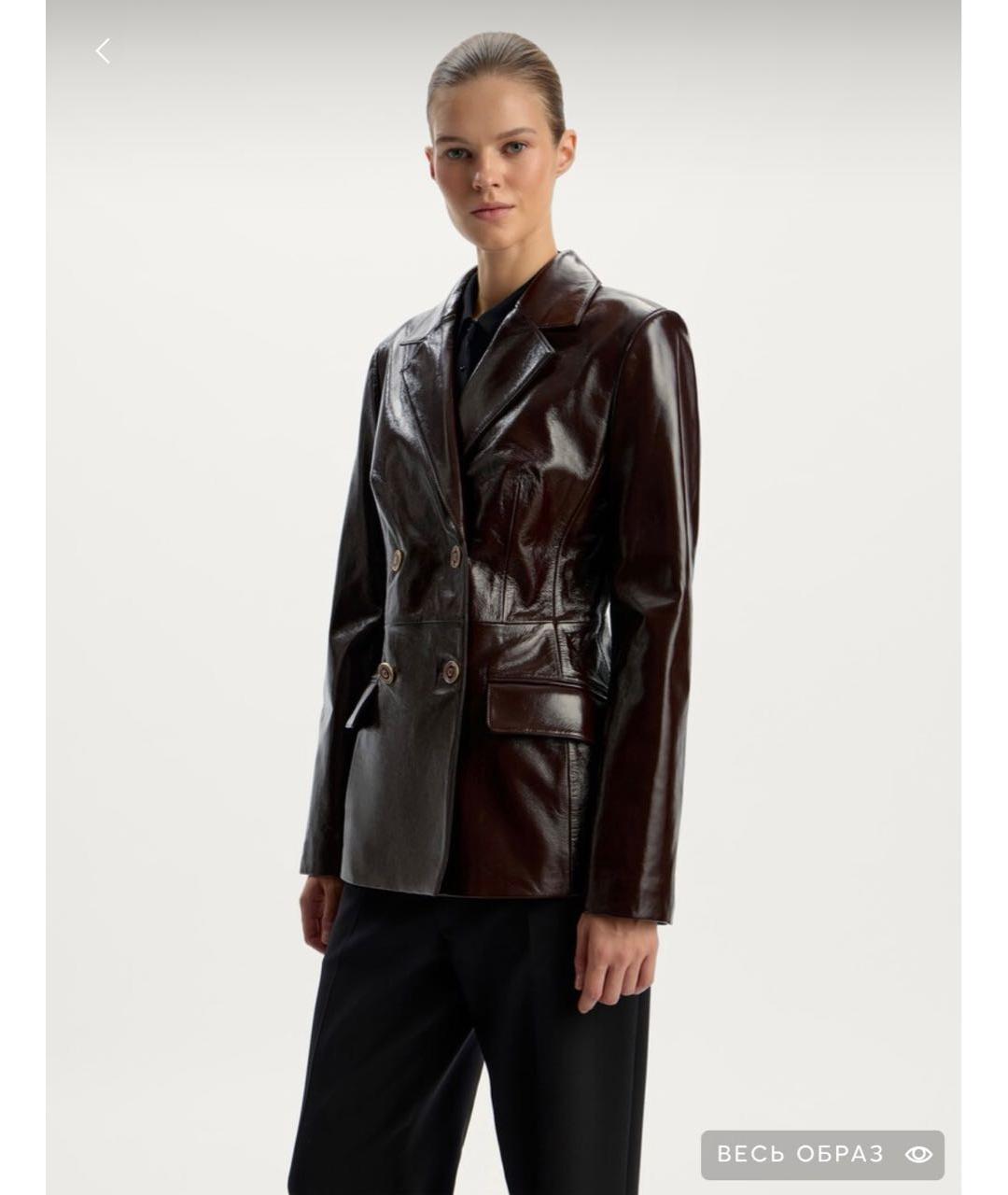 12 STOREEZ Бордовый кожаный жакет/пиджак, фото 6