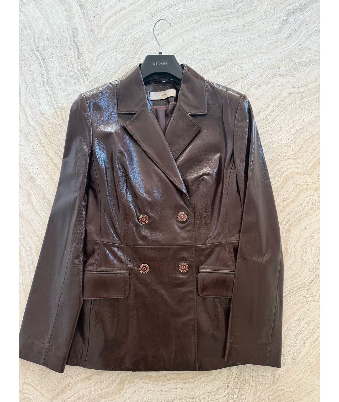 12 STOREEZ Бордовый кожаный жакет/пиджак, фото 8