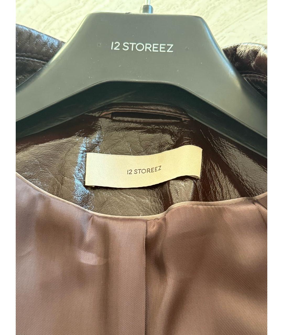 12 STOREEZ Бордовый кожаный жакет/пиджак, фото 4