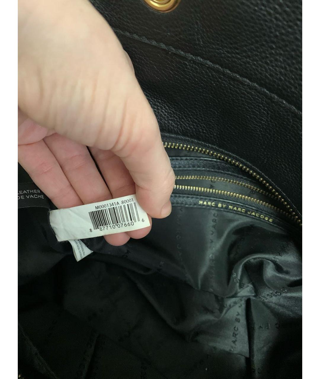 MARC BY MARC JACOBS Черная кожаная сумка тоут, фото 7