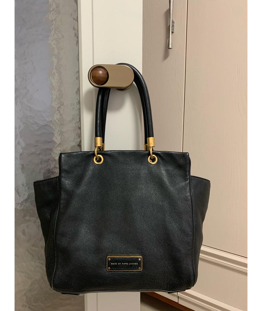 MARC BY MARC JACOBS Черная кожаная сумка тоут, фото 8