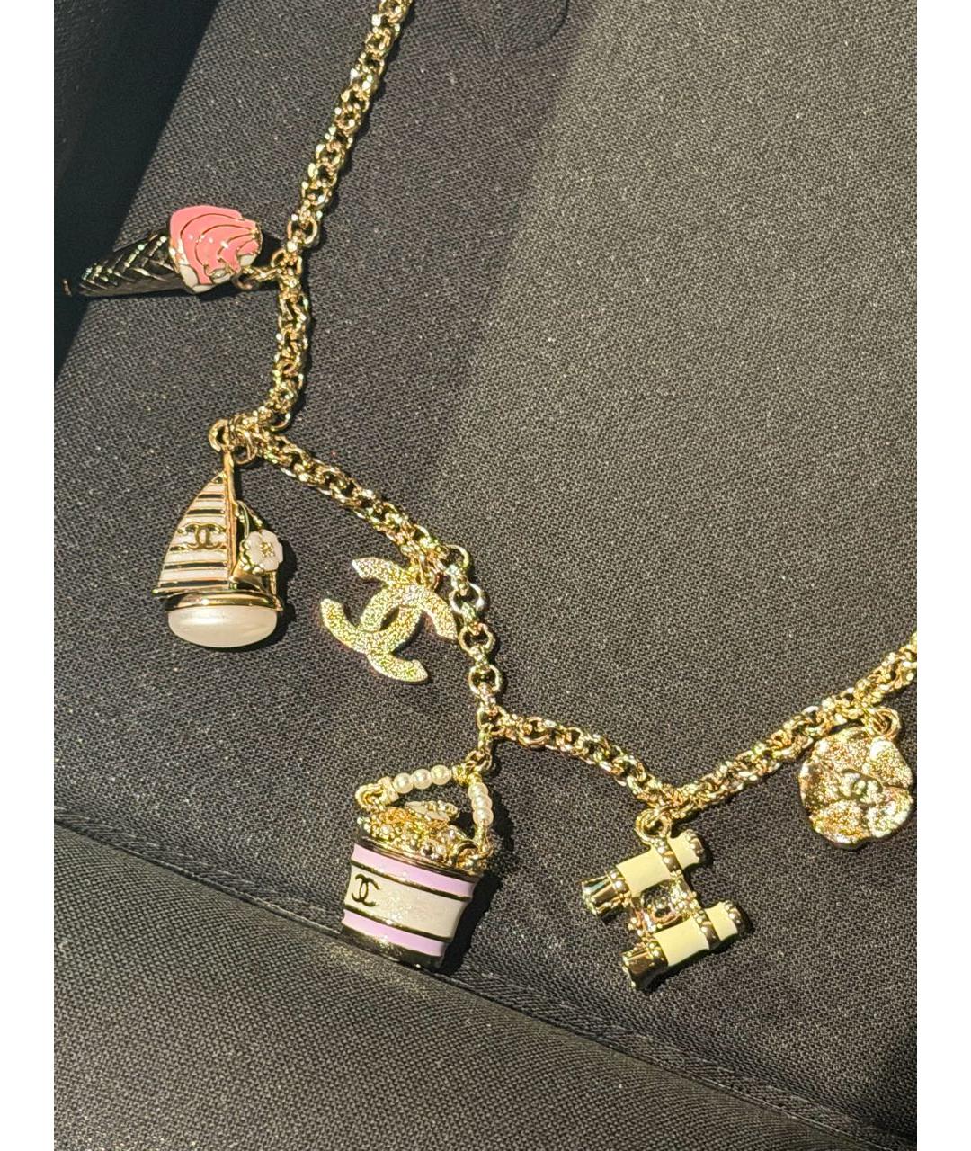 CHANEL Золотое металлическое колье, фото 4