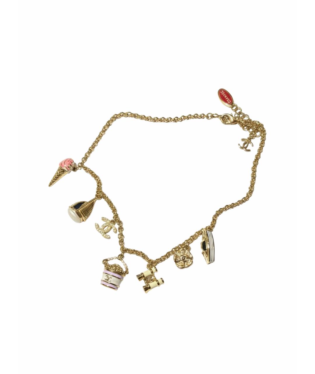 CHANEL Золотое металлическое колье, фото 1