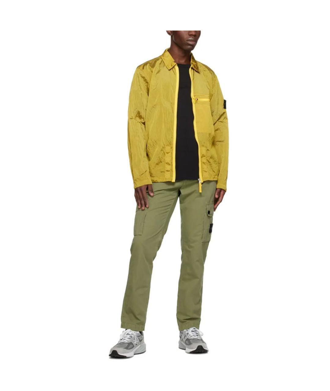 STONE ISLAND Желтая полиамидовая куртка, фото 4