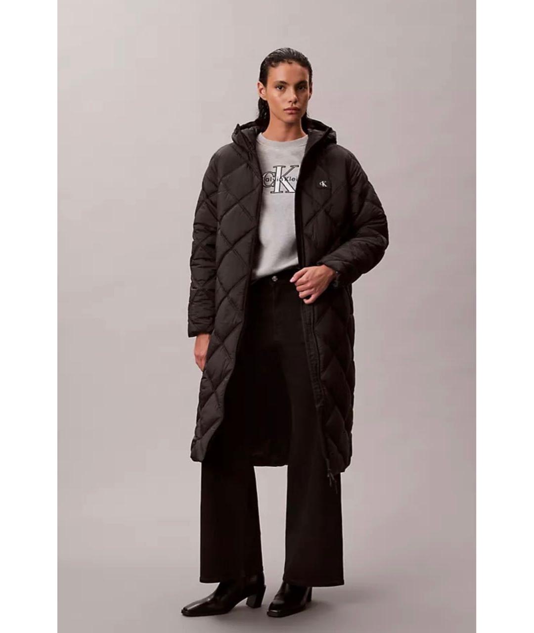 CALVIN KLEIN Черное пальто, фото 6